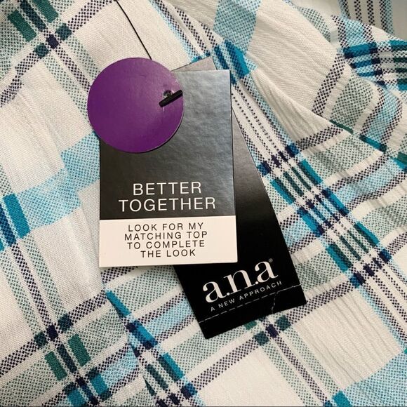 NWT a.n.a Size 6 Green Naples Stripe Faux Wrap Skirt - Picture 12 of 14